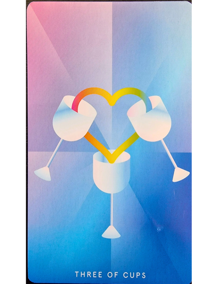 A spread of ten colorful Mystic Mondays Tarot cards arranged on a white background, each featuring modern, stylized illustrations and vibrant gradients, representing different tarot suits and characters.