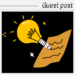 Illustration of a glowing light bulb with a pencil tip writing on a sheet of paper, symbolizing creative ideas or guest writing, with the text Guest post at the top.