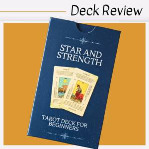 A deck of cards on a blue box.